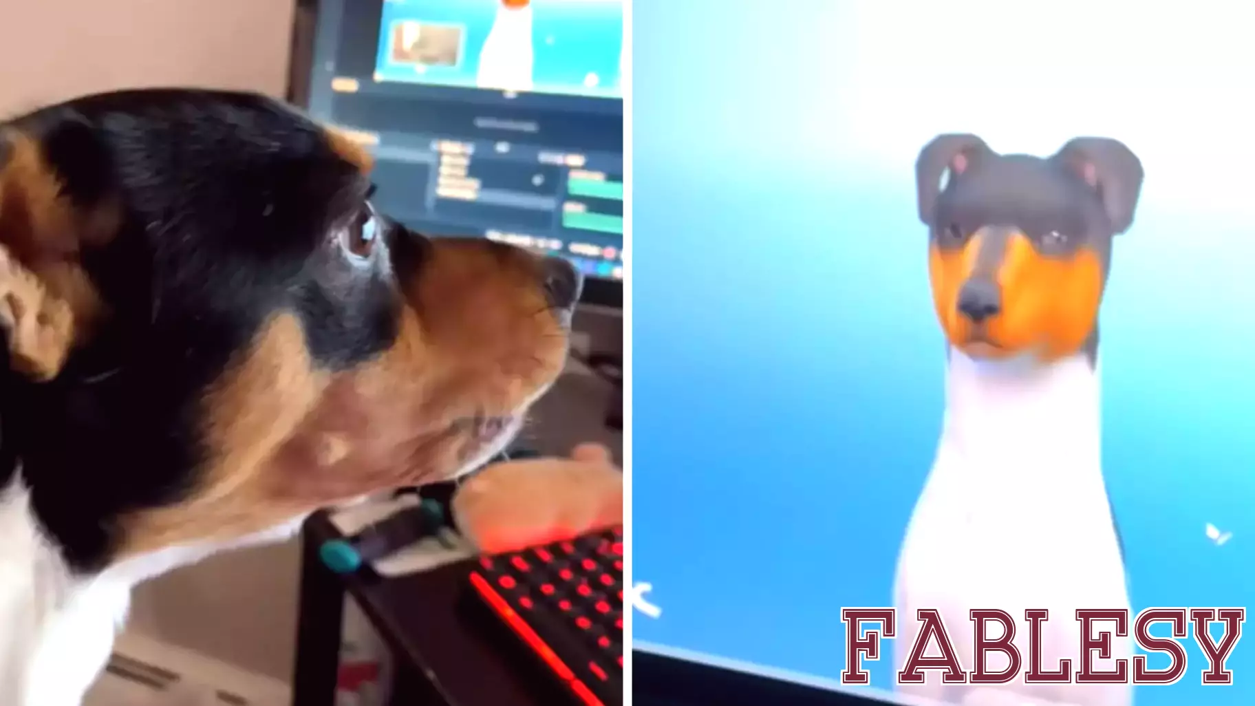 Dog's Hilarious Reaction to Video Game Doppelgänger Leaves Owner Amused